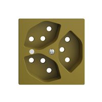 Frontset EDIZIOdue olive 60×60mm 3×T13 mit Linse