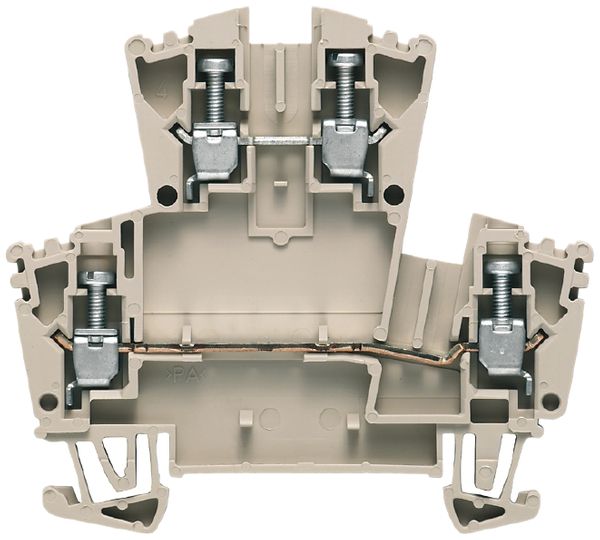 Borne multi-étage Weidmüller WDK ZQV connexion à vis 2.5mm² 2 étages beige