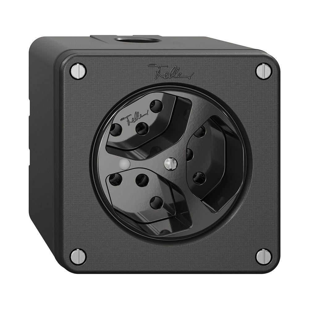 Prise NAPU NEVO, 3×T13, a.LED, noir