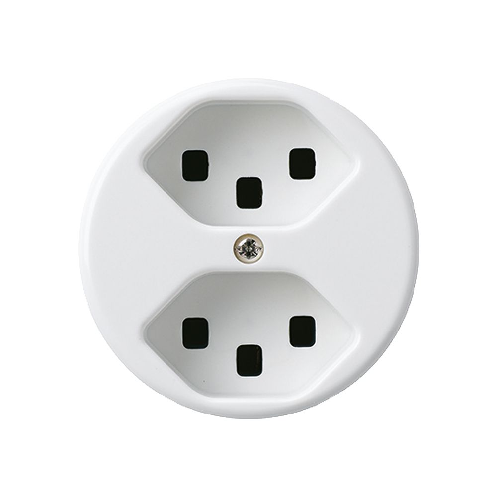 Einsatz zu Steckdose basico 2×Typ 23 weiss mit Steckklemmen