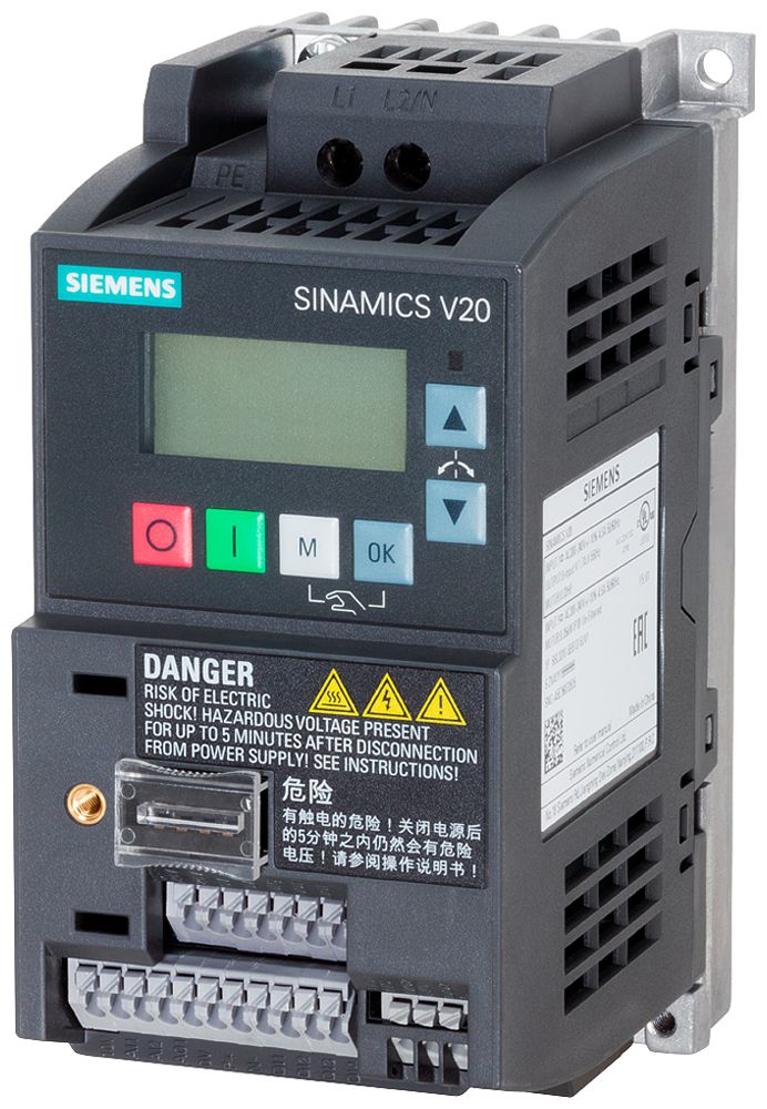 Frequenzumrichter Siemens SINAMICS V20 0.37kW 1/3AC Klasse B Modbus