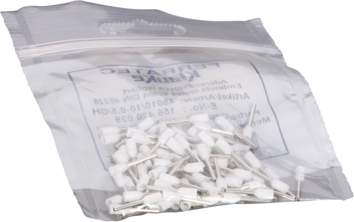 Embout de câble Ferratec DIN is.0.5mm²/10mm blanc