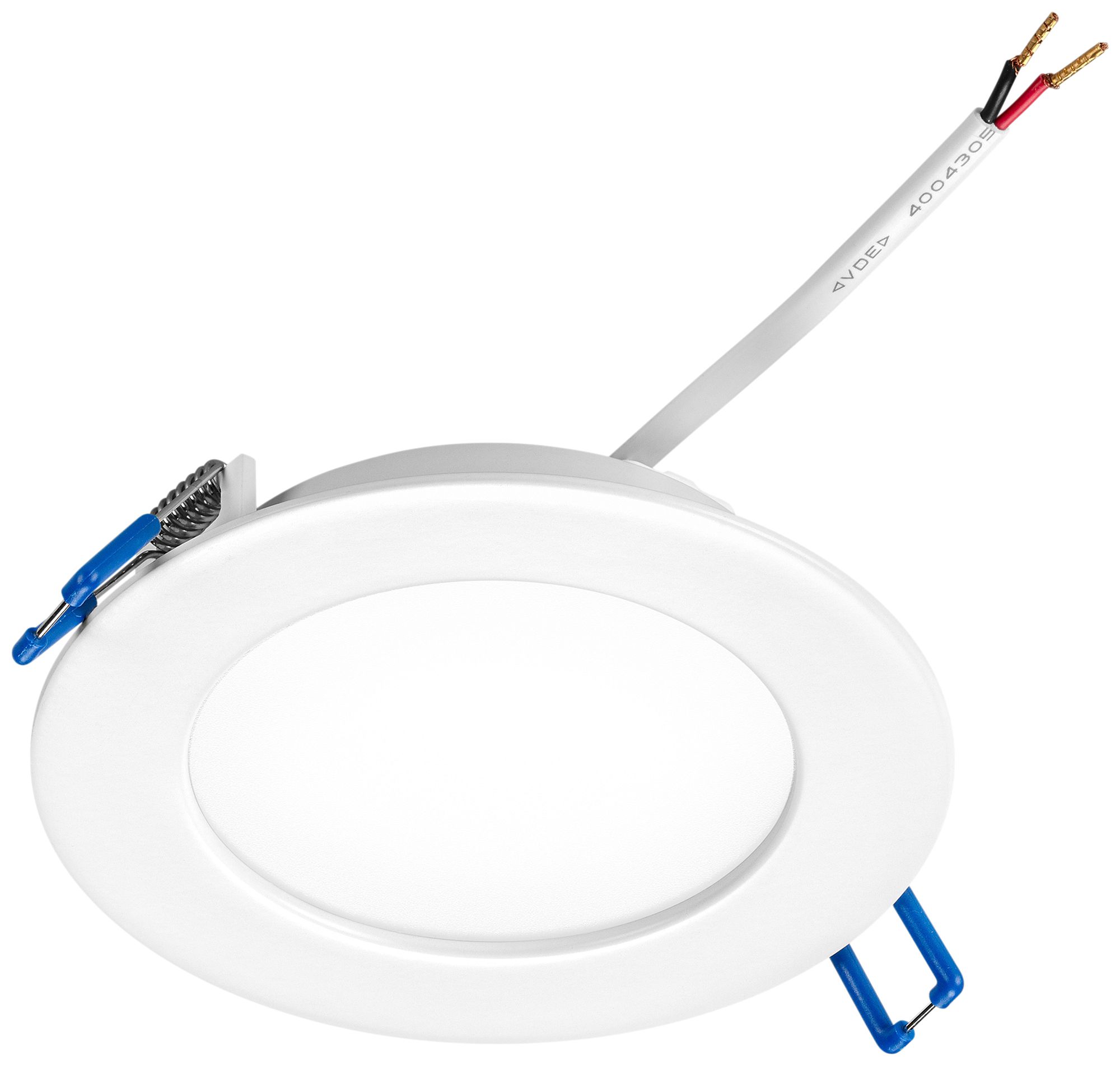 Downlight LED Tridonic DLA flat 8.8W 3000…5500K IP44 VWB Ø122×27mm blanc