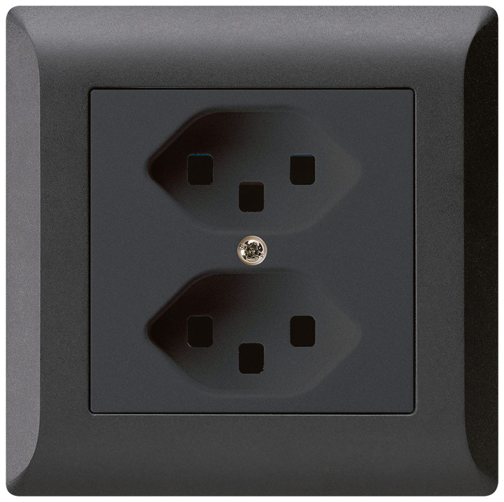 UP-Steckdose kallysto.line 2×T23 schwarz mit Steckklemmen