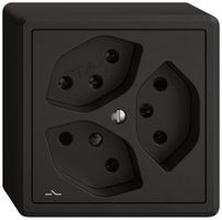 AP-Steckdose EDIZIO.liv SNAPFIX® 3×T13 1×S sz