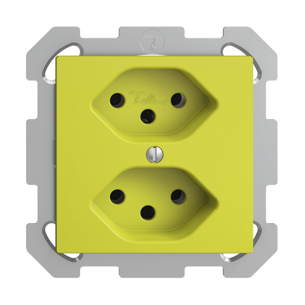 UP-Steckdose EDIZIOdue 2×T13 lemon mit Shutter