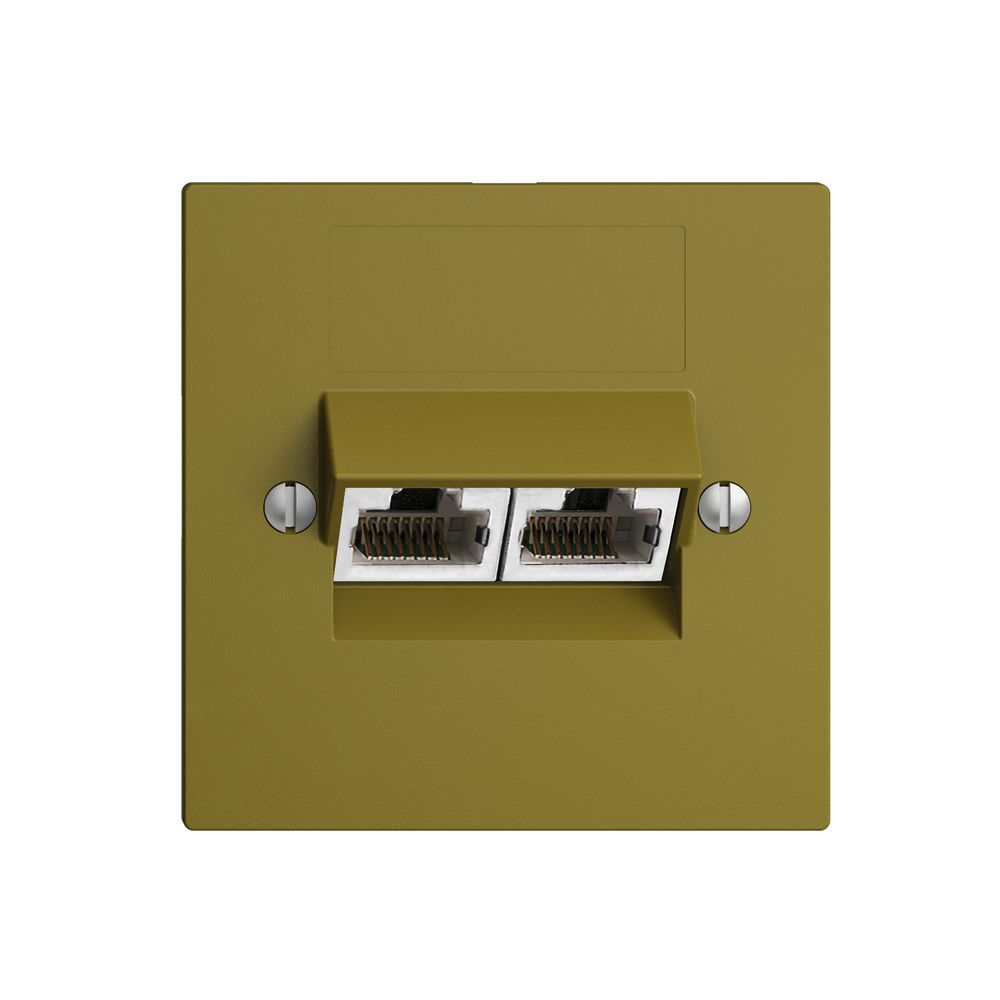 Prise ENC 2×RJ45/s 4P sép.EDIZIOdue olive ITplus