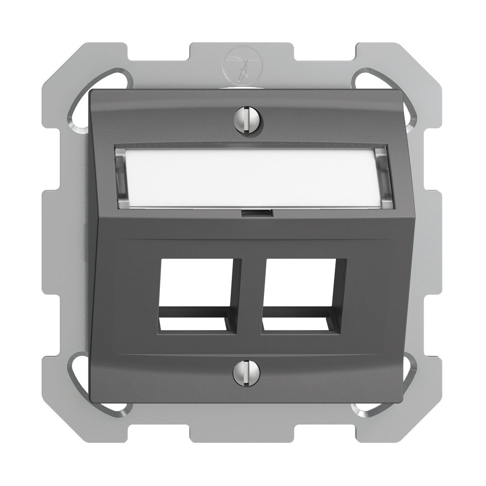 Kit montaggio INC Edue FM, c.cappa d.uscita obliqua, p.2×Keystone, grigio scuro