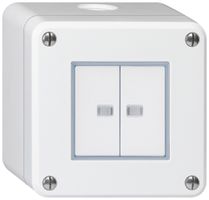 AP-Drucktaster robusto IP55 2×1P weiss 2×beleuchtet