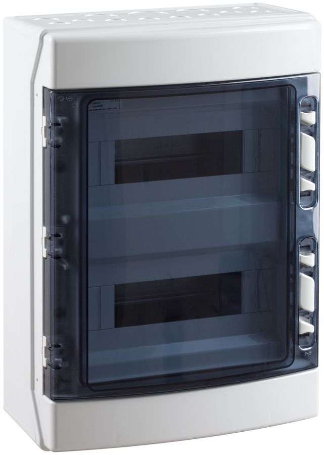 Coffret AP Elcase 246×310×148mm 1×18 modules IP65 IK08 650°C ABS/PC gris