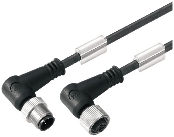 Câble Weidmüller SAIL M12/M12 4L 1.5m fiche/prise coudée PUR noir, A