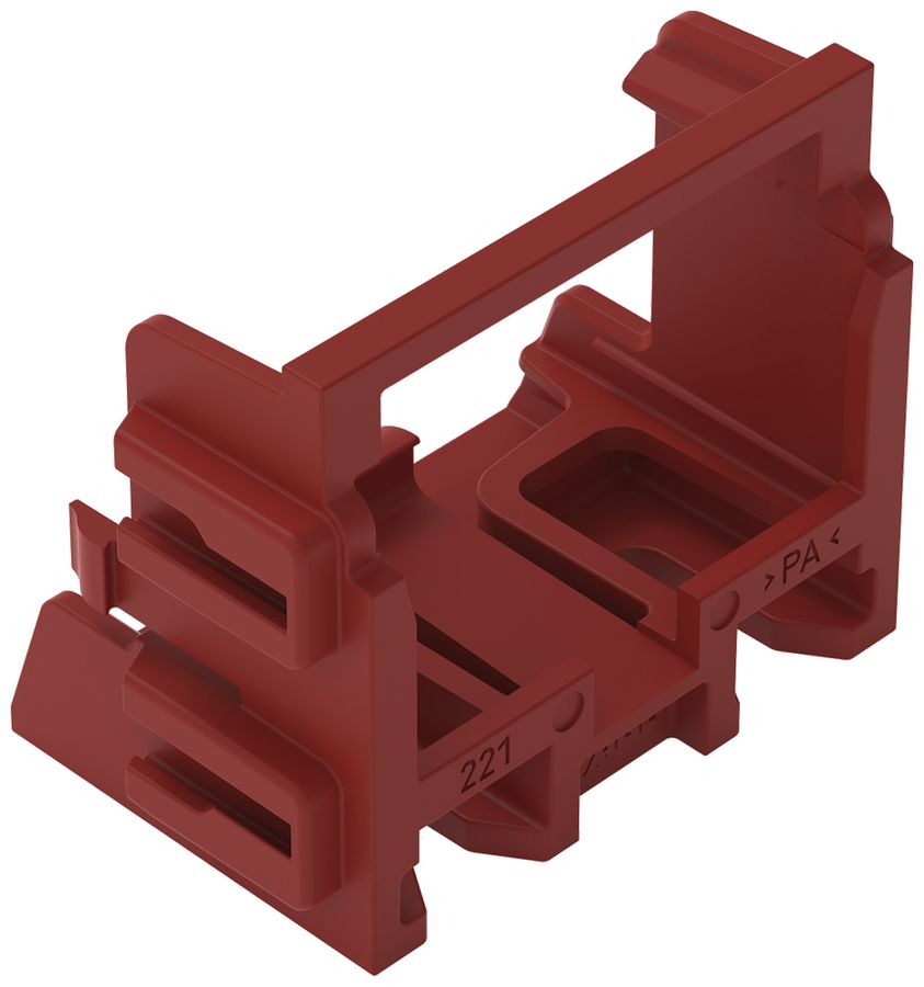 Befestigungsadapter WAGO 221 ohne Zugentlastung 10L×4mm² Schraube rot