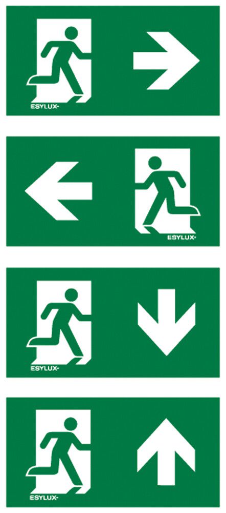 Set di pittogrammi ESYLUX SLX 32m freccia d/s/2×b/2×a 320×160mm