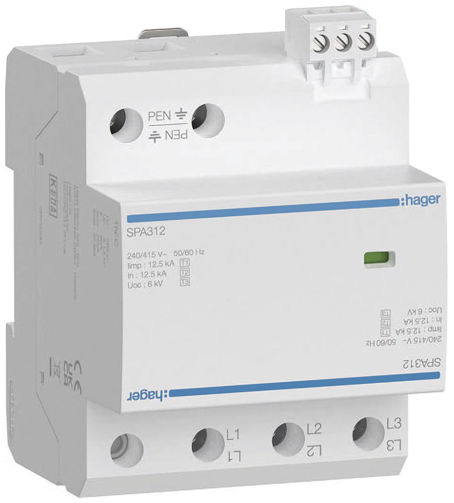 Kombiableiter Hager SPA312 3P 12.5kA 3 TE