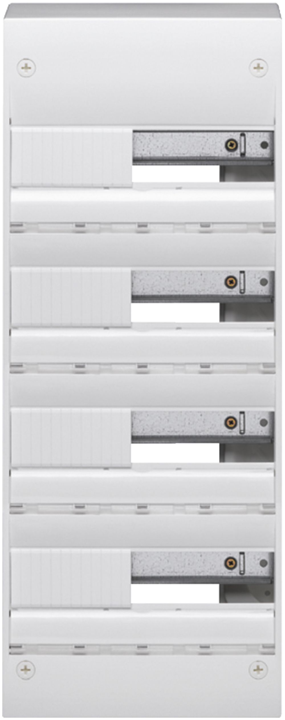 Coffret de distribution AP Hager gamma 4 rangées 13UM IP30 250×625×103mm