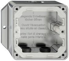 AP-Gehäuse ELEMENT 1×1 EMP Aluminium 3 Einführungen