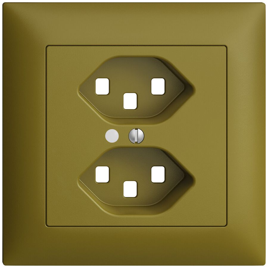 UP-Frontset EDIZIOdue olive 88×88mm 2×T23 mit Linse