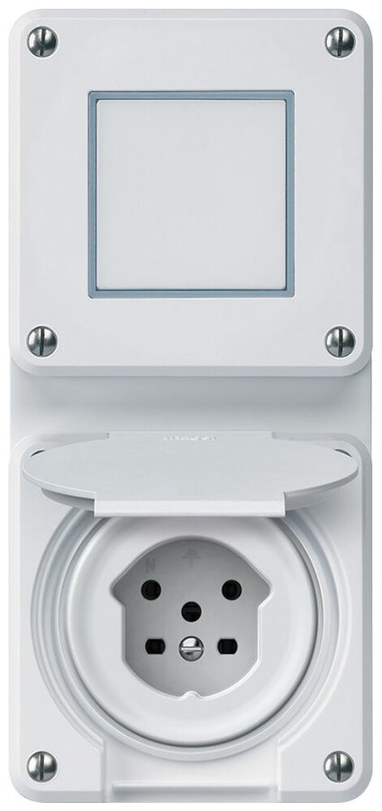 UP-Kombination robusto Wechselschalter Steckdose T15 86×146mm weiss