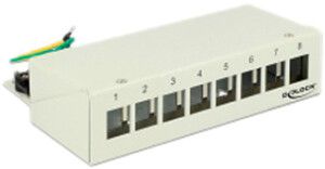 Scatola di connessione AP ELBRO 8 volte Keystone metallo cavo di terra grigio