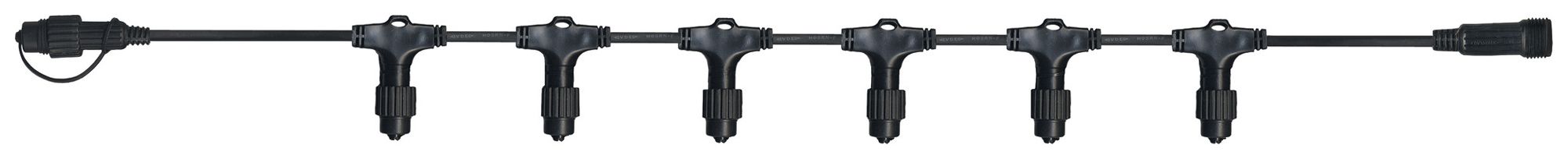 Cavo distributore System LED Extra, 2m, nero, con 20 partenze da avvitare