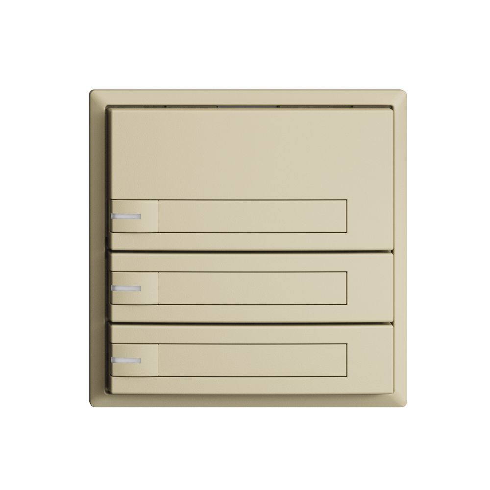 Poussoir KNX RGB EDUE, 250mW, a.LED RGB, a.papier, 3×poussoir, 1×touche, van