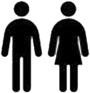 Pittogramma per LED toilette uomini/donne