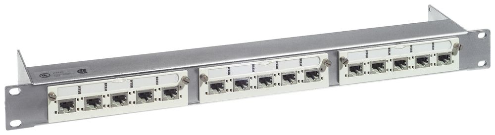 Rangierfeld 19" 1HE 15×RJ45 Kat.6 geschirmt R&M freenet
