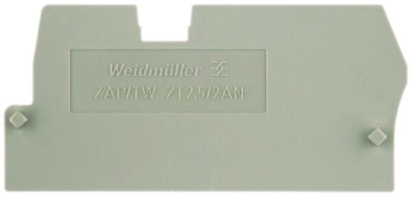 Paroi de fermeture/intermédiaire Weidmüller ZAP/TW ZT2.5/2AN 58×27mm beige