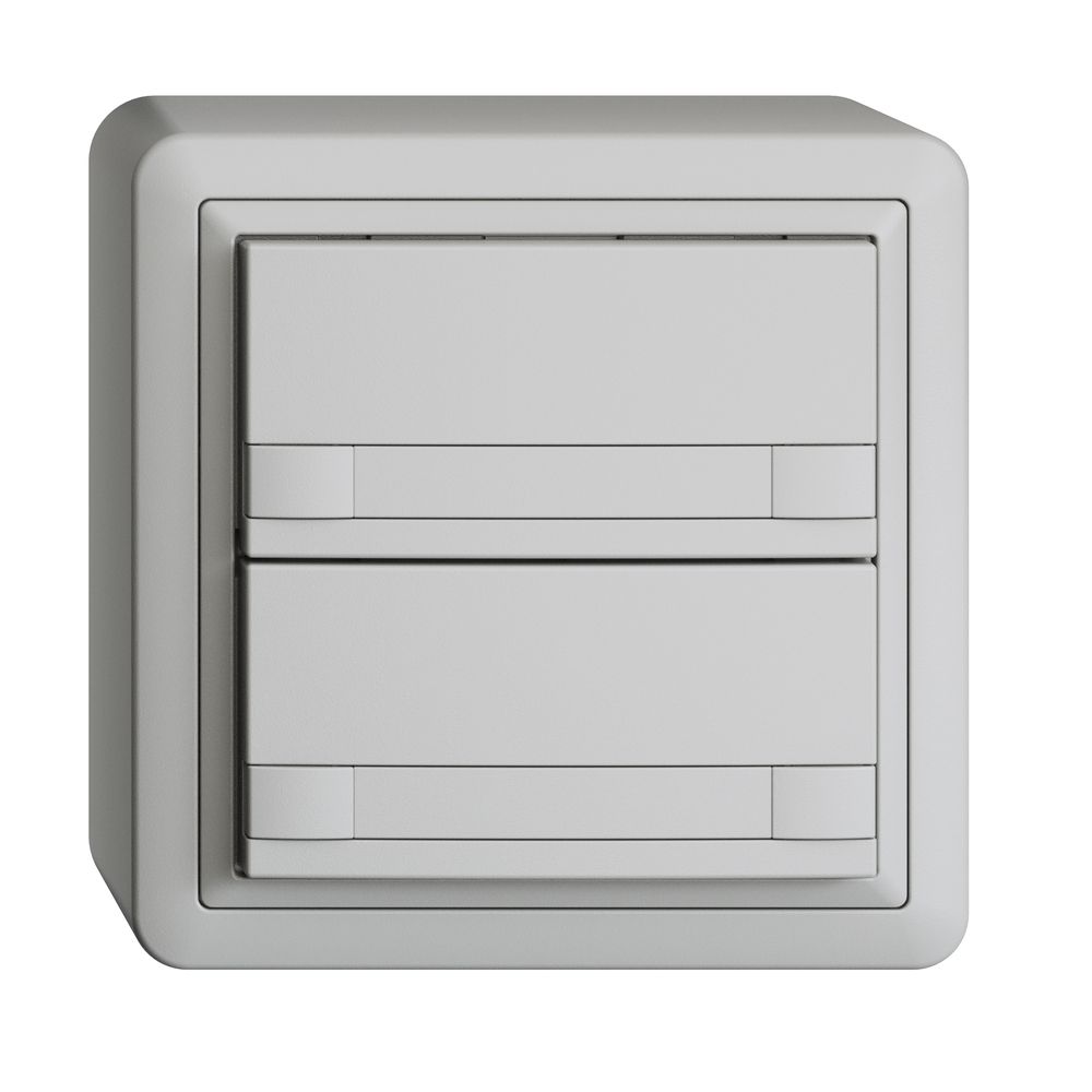 Poussoir KNX RGB AP EDUE, 250mW, s.LED, papier, 2×poussoir, comm.2×touches, grc