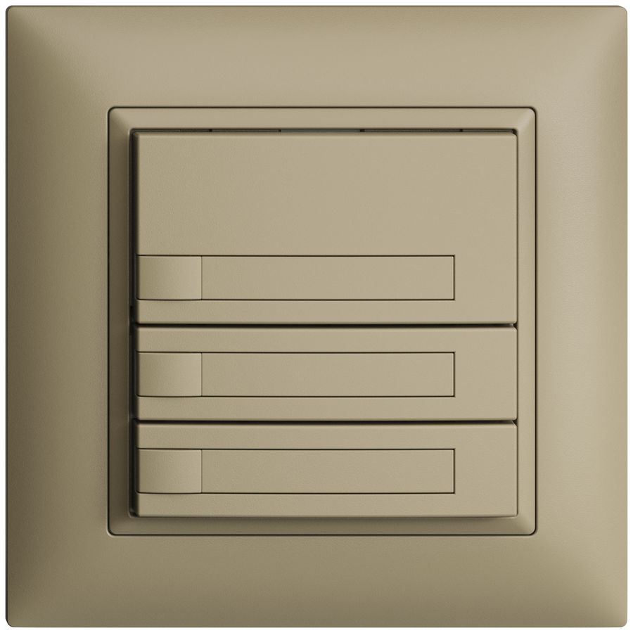 Poussoir ENC KNX 3× EDIZIOdue sand RGB sans LED avec insert papier