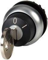 Schlüsseltaste ETN RMQ 2 Stel. O-I rastend schwarz, Ring verchromt