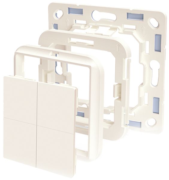 AP-Wandsender Shelly BLU Wall Switch 4+ Adapter Busch-Jaeger 4-Kan BLE weiss