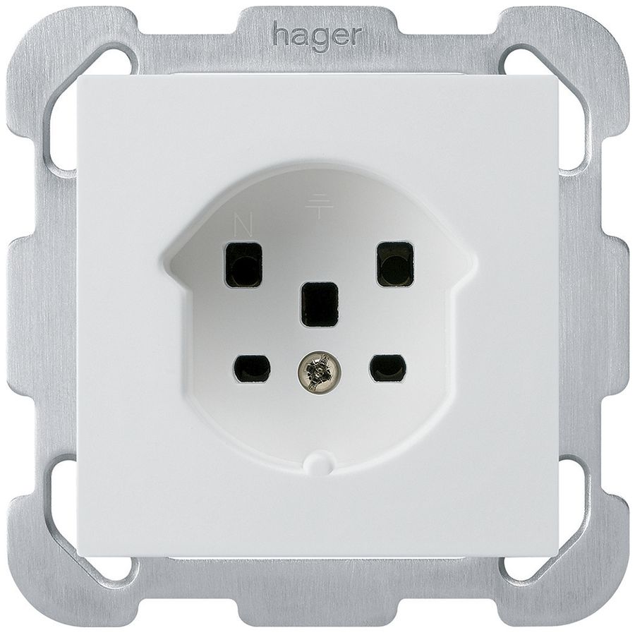 Prise ENC kallysto T25 blanc bornes à vis avec plaque de fixation