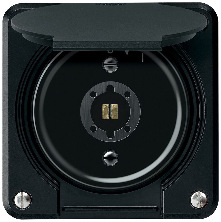 Schlüsselschwenktaster robusto 2P 2NO 20A 250V 86×86mm schwarz