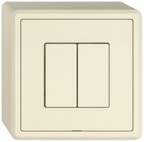 AP-Druckschalter EDIZIO.liv Wiser SNAPFIX® m.Nebenstelle 2T 2B crema