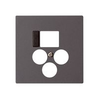 Placca frontale 3×coas+1×RJ45 kallysto multimedia R&M antracite