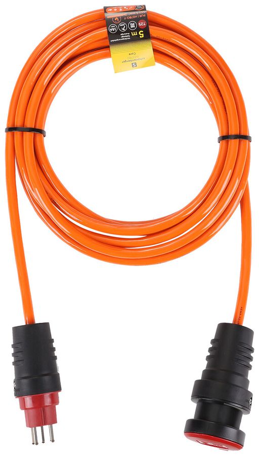 Câble de rallonge Schönenberger PUR T25/T25 5×1.5mm² 16A IP55 5m orange