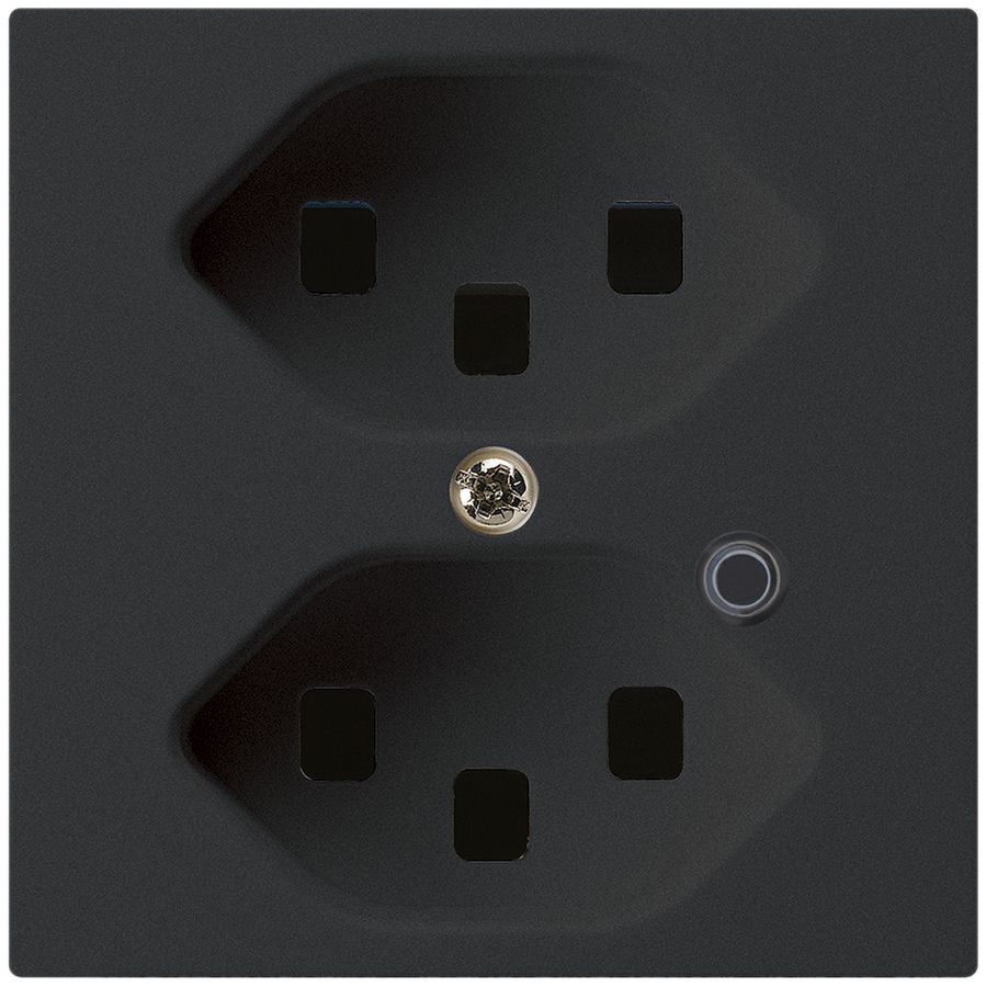 Presa Hager kallysto 2×T23 illuminato A nero