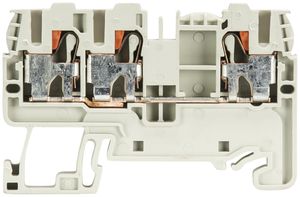 Morsetto passaggio componibile WTP 0.2…2.5mm² 32A 800V 3×inn.1 pi.guida 35mm gr