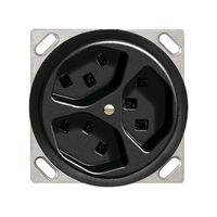 EB-Steckdose 3×T23 16A schwarz, FH, mit Steckklemmen