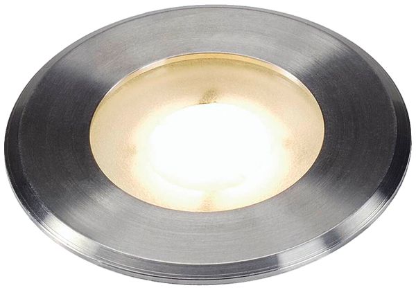 EB-LED-Bodenleuchte SLV DASAR FLAT Ø80mm 230V 3.5W 140lm 3000K IP67 Edelstahl