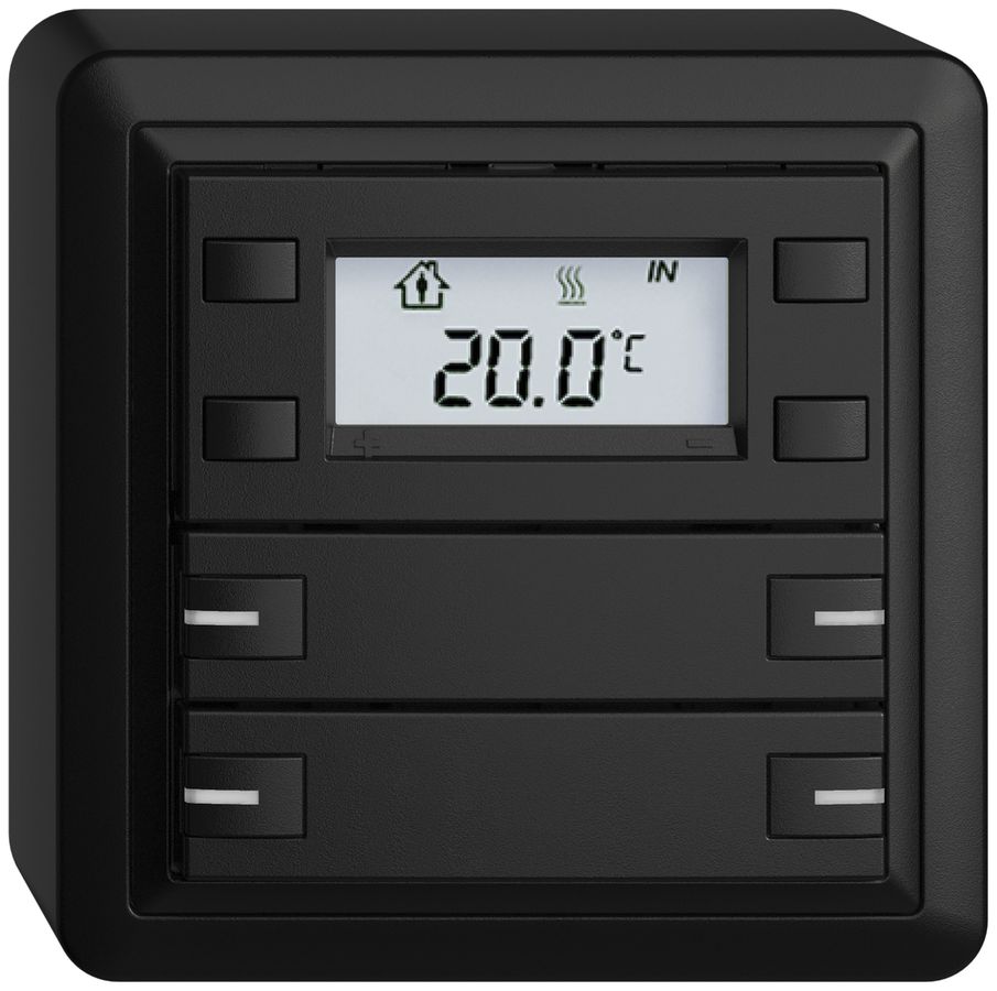 Pulsante RTH AP KNX 4×EDIZIOdue FX nero, con LED RGB