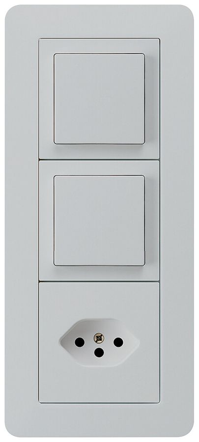 UP-Kombination kallysto.trend Gr.I-I-I vertikal 2×Schalter S3+Typ 13 lichtgrau