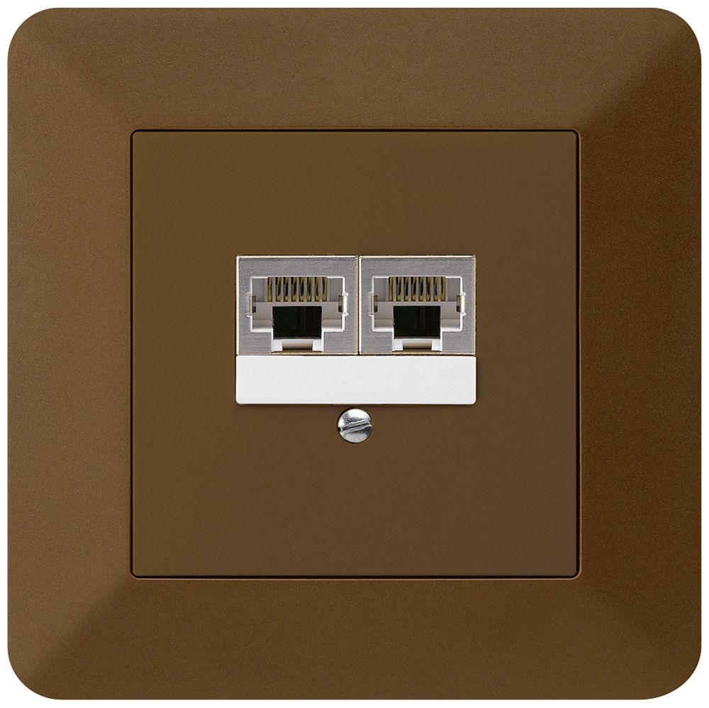 Boîte ENC kallysto.trend 2×RJ45s brun parallèle
