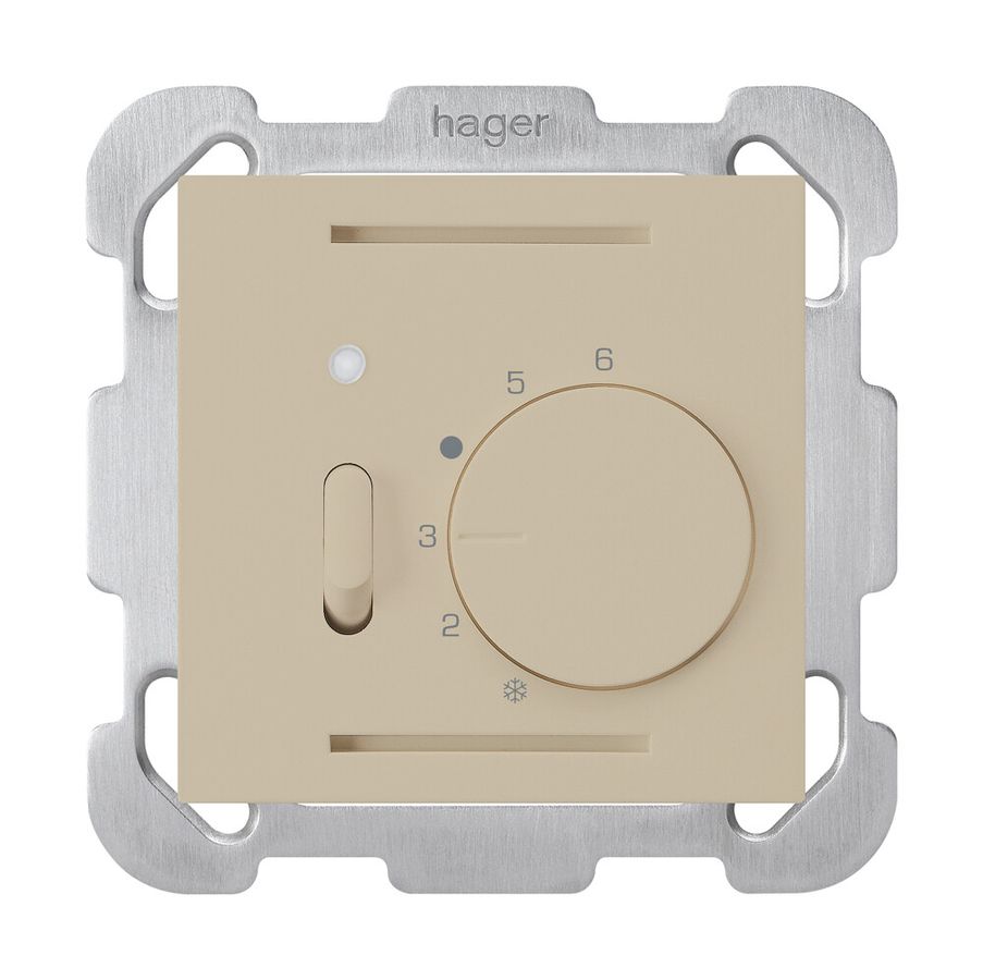 UP-Raumthermostat kallysto beige mit Schalter mit Befestigungsplatte