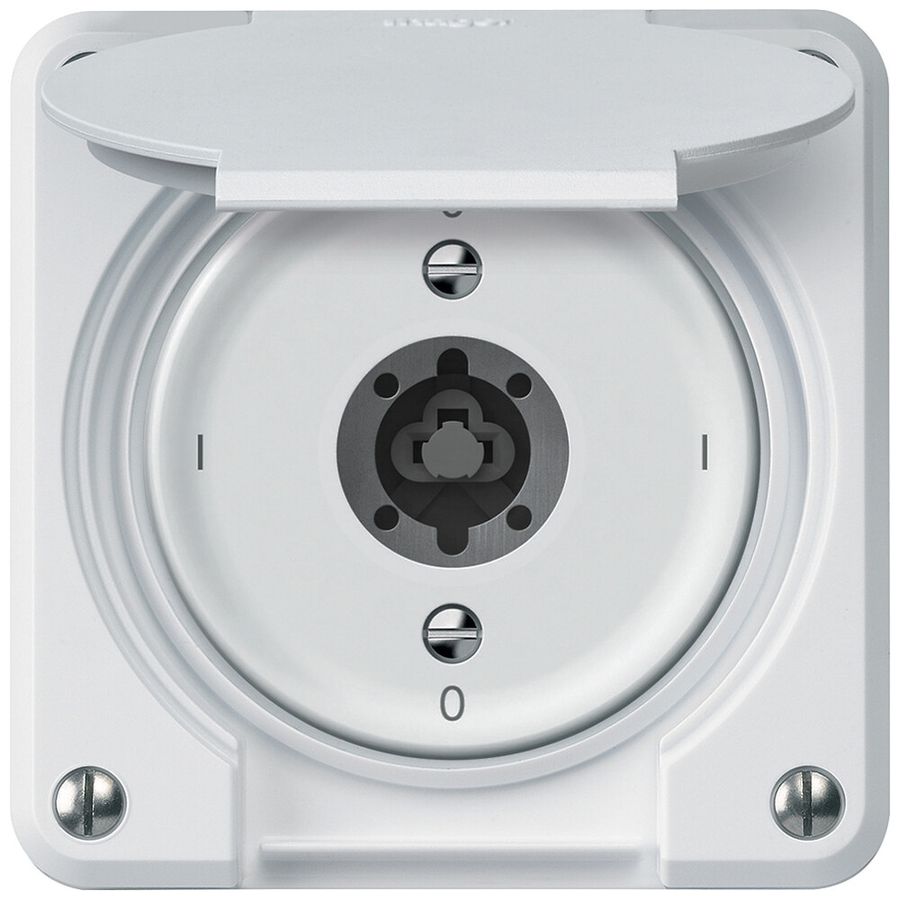 Interruttore a chiave robusto interruttore 2×1 polo 16A 250V 86×86mm bianco