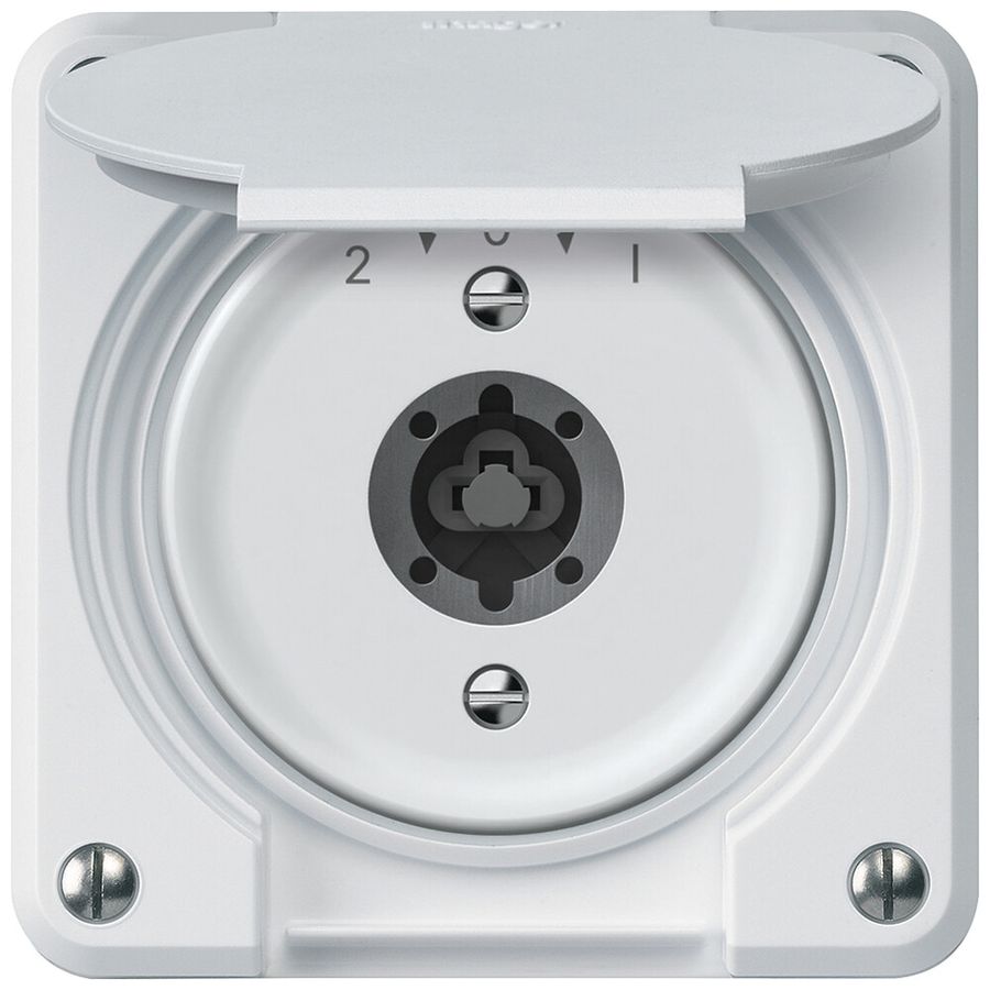 Schlüsselschwenktaster robusto 1P 2NO 2CO 20A 250V 86×86mm weiss