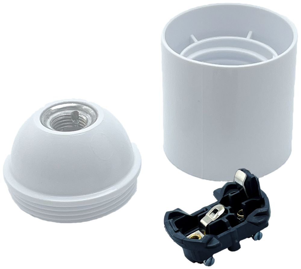 Douille Elektrogros E27 M10×1 lisse ≤210°C Ø39×55mm blanc