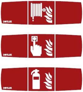 Piktogramm-Set DOTLUX 'Handfeuermelder' 'Schlauch' 'Feuerlöscher'