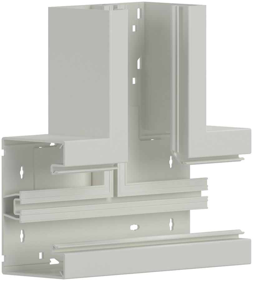 Raccord T tehalit BR 85×130mm, couvercle 80mm, blanc trafic